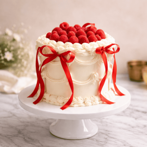 Vintage Raspberry Cake with Bows